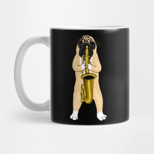 Pug Playing Saxophone Jazz Lovers Dog Gift Mug